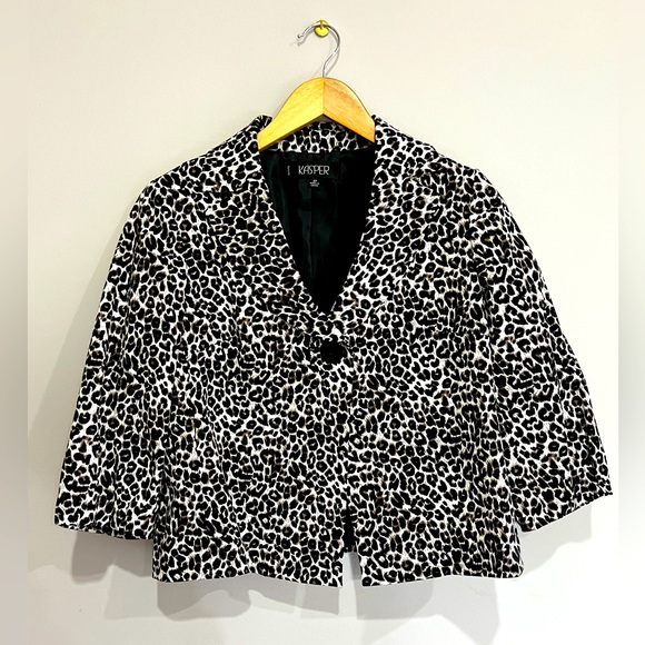 Kasper Leopard Print Blazer - Picture 1 of 3